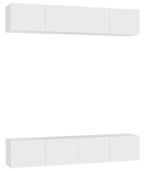 Falra Szerelhető TV Szekrény Szett - Fehér - 80x30x30 cm