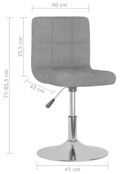 VidaXL Forgó Étkezőszék - Szövet - 4 db - Világosszürke
