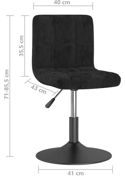 VidaXL Bársony Étkezőszék - 4 db - Fekete
