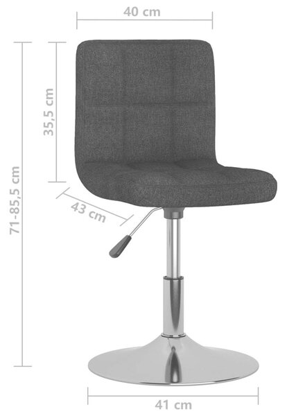 VidaXL Forgó Étkezőszék - Fekete Szövet - 4 db