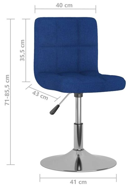 VidaXL 4 db kék szövet forgó étkezőszék