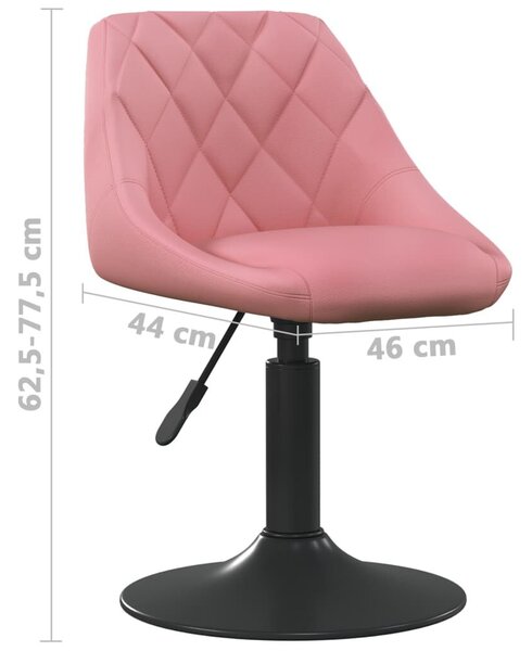 VidaXL Rózsaszín Bársony Forgó Étkezőszék - 4 db
