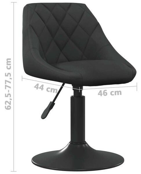 VidaXL Forgó Étkezőszék - 6 db - Fekete Bársony