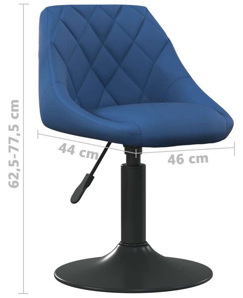 VidaXL Kék Bársony Forgó Étkezőszék (4 db)
