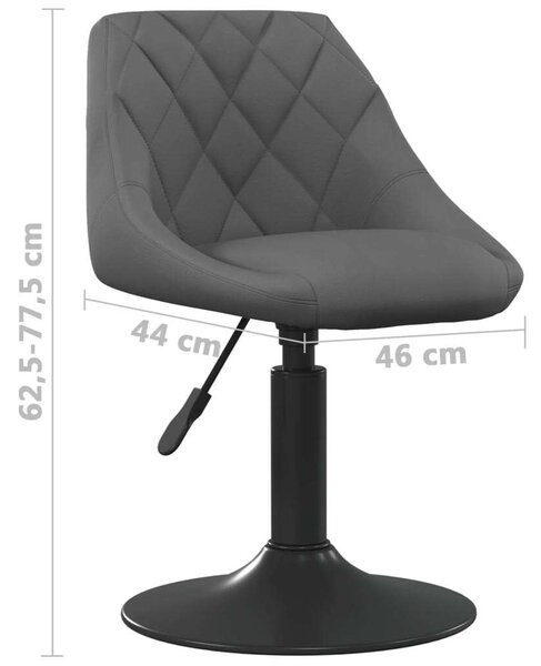 VidaXL Bársony Forgó Étkezőszék - Sötétszürke - 6 db