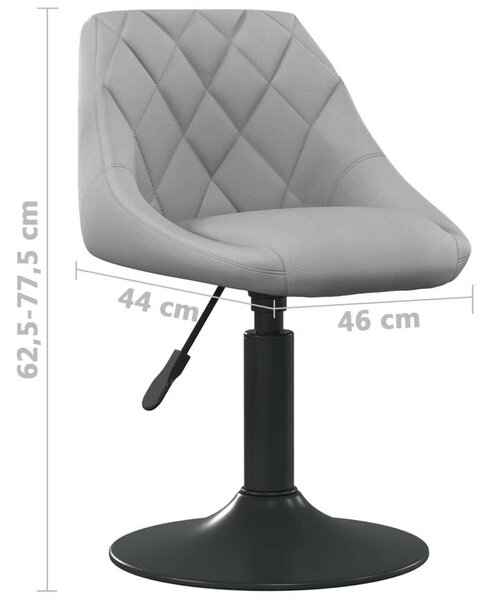VidaXL Bársony Forgó Étkezőszék - Világosszürke - 6 db