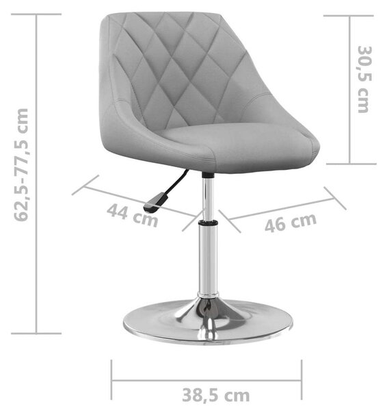 VidaXL 6 db világosszürke bársony dönthető étkezőszék