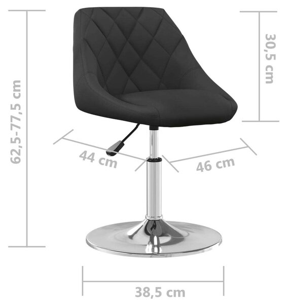VidaXL 4 db fekete bársony forgó étkezőszék
