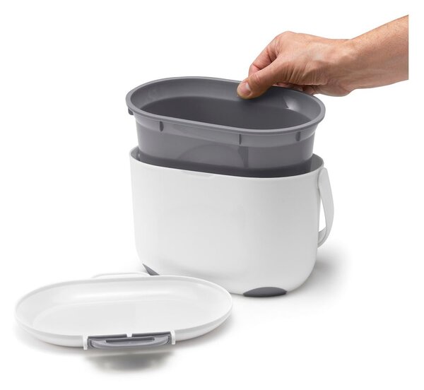 Caddy fehér-szürke komposztálható hulladék gyűjtő, 2,5 l - Addis