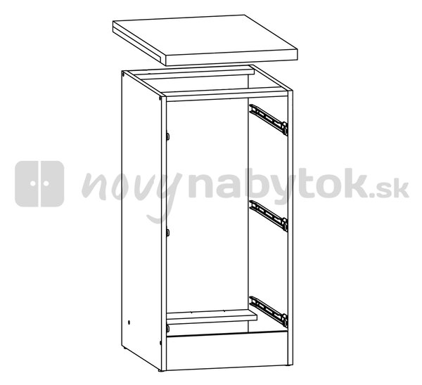 Alsó konyhaszekrény Junona sor D3S/40/82 (fehér + kasmír)