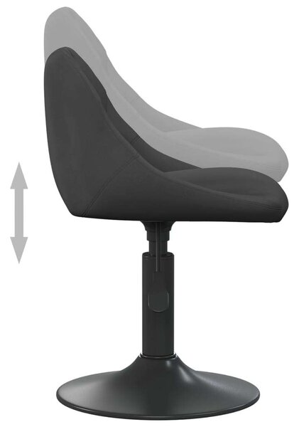 VidaXL Forgó Étkezőszék - Bársony - Fekete - 4 db