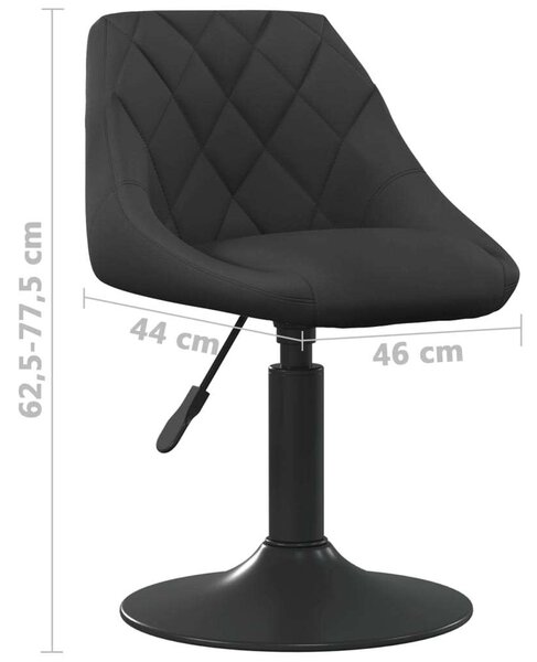 VidaXL Forgó Étkezőszék - Bársony - Fekete - 4 db