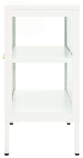 VidaXL Fehér Acél Üveg Tálalószekrény - 70x35x70 cm