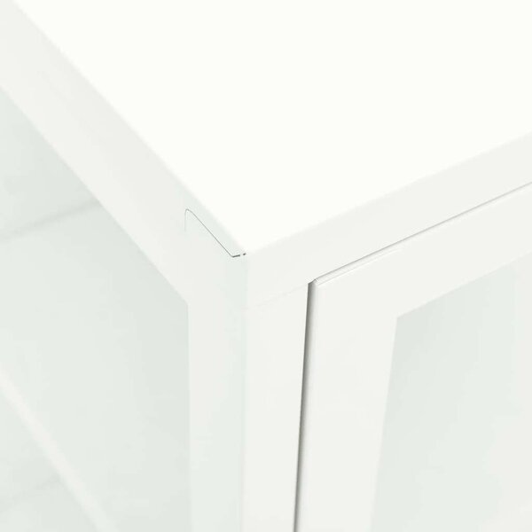 VidaXL Fehér Acél Üveg Tálalószekrény - 70x35x70 cm