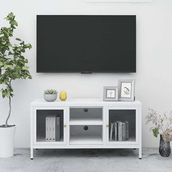 VidaXL Fehér Acél TV-szekrény - 105x35x52 cm