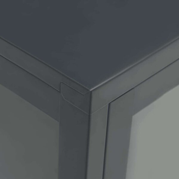 VidaXL Acél Üveg Tálalószekrény - Antracit Szürke - 70x35x70 cm