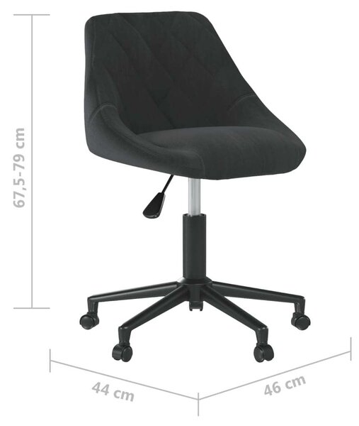 VidaXL Forgó Étkezőszék - 2 db - Fekete Bársony