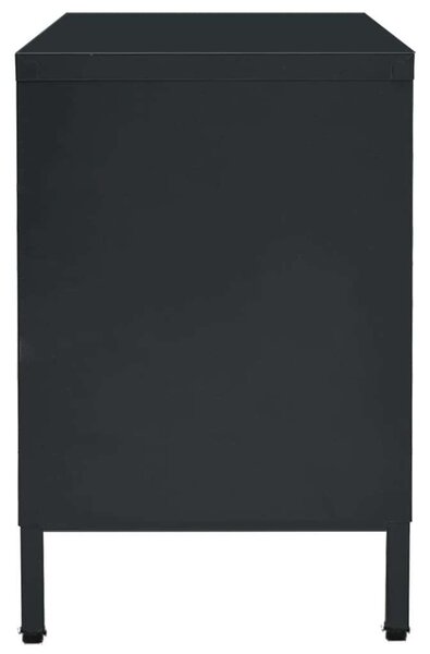 VidaXL TV-szekrény - Fekete Acél és Üveg - 105x35x52 cm