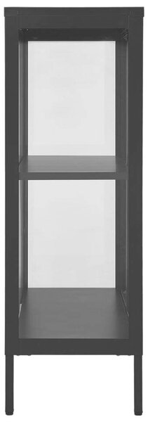 VidaXL fekete acél és üveg tálalószekrény 75 x 35 x 105 cm