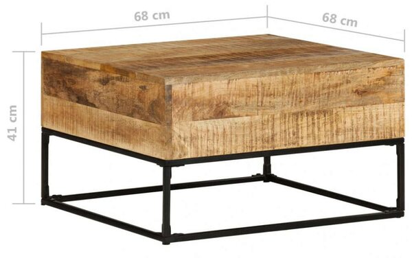 VidaXL Mangófa Dohányzóasztal - 68x68x41 cm