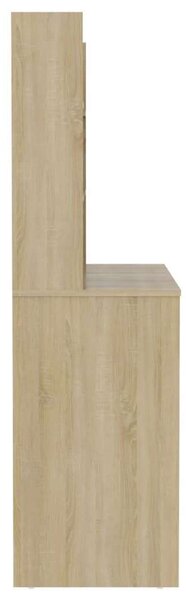 LED-es Sminkasztal - Tölgy - 100x40x135 cm