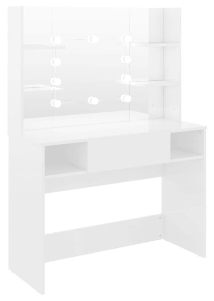 VidaXL Sminkasztal - Fehér - LED-es - 100x40x135 cm