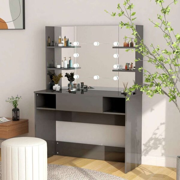 VidaXL LED-es Sminkasztal - 100x40x135 cm