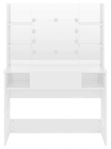 VidaXL Sminkasztal - Fehér - LED-es - 100x40x135 cm