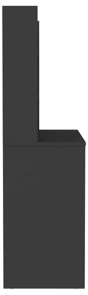 VidaXL LED-es Sminkasztal - Fekete - 100x40x135 cm