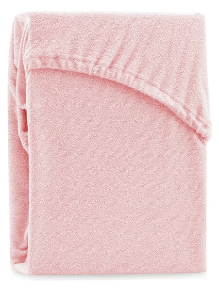 Ruby Peach világos rózsaszín kétszemélyes gumis lepedő, 200-220 x 200 cm - AmeliaHome