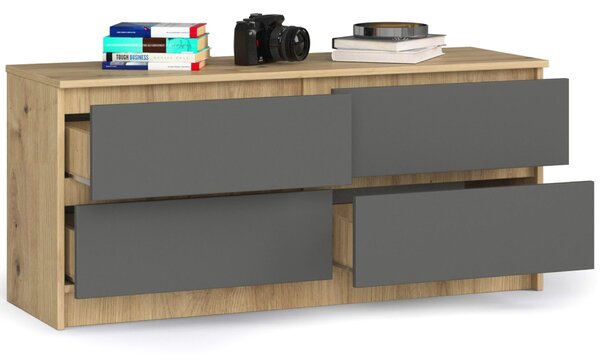 Akord Komoda K120 4 Fiókos CLP Dió Artisan/Szürke Grafit
