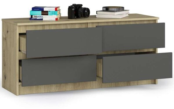 Akord Komoda K120 4 Fiókos CLP Dió Artisan/Szürke Grafit