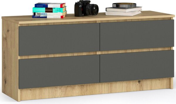 Akord Komoda K120 4 Fiókos CLP Dió Artisan/Szürke Grafit