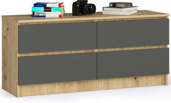 Akord Komoda K120 4 Fiókos CLP Dió Artisan/Szürke Grafit