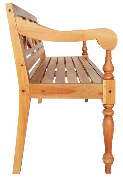 VidaXL világosbarna tömör mahagóni Batavia pad 123 cm