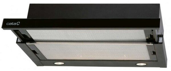 Cata TF-2003/60 LED BLACK GLASS Teleszkópos páraelszívó, 390 m3/óra, 2 fokozat, Fekete