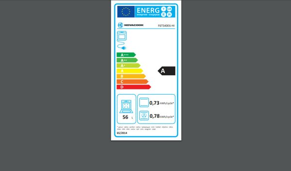 Novacook F6TS40EG HI Kombinált tűzhely, 66L, 4 főzőzóna, A energiaosztály