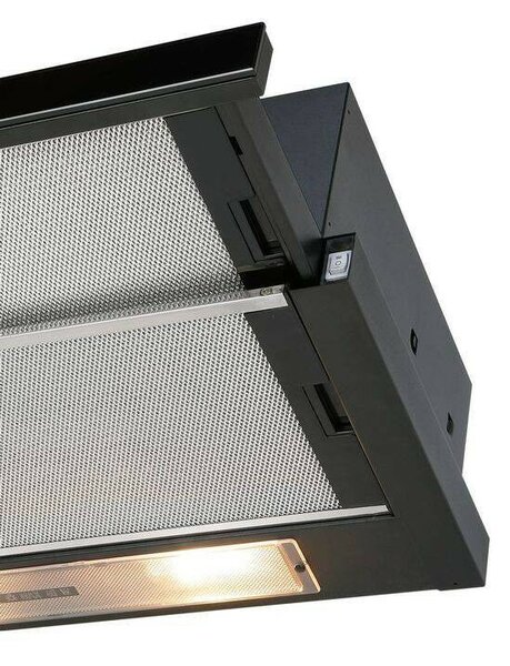 Cata TF-2003/60 LED BLACK GLASS Teleszkópos páraelszívó, 390 m3/óra, 2 fokozat, Fekete