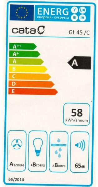 Cata GL-45 X/C Beépíthető páraelszívó, 1200 m3/óra, A energiaosztály, Inox