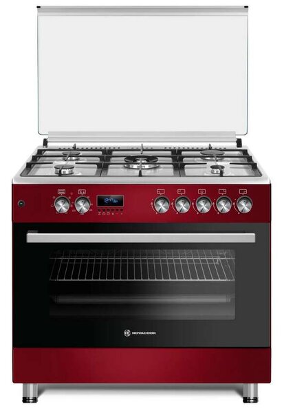 Novacook F9S50E6 RD Kombinált tűzhely, 98L, 5 főzőzóna, A energiaosztály