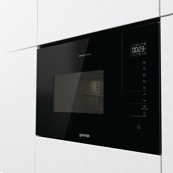 Gorenje BMI251SG3BG Beépíthető mikrohullámú sütő, 25L, 900W, 5 fokozat, AquaClean, SmartDisplay