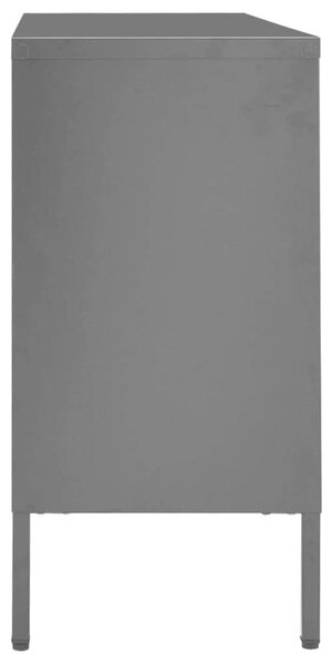 VidaXL Acél és Üveg Tálalószekrény - 105x35x70 cm