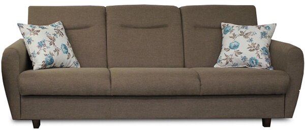 KONDELA háromszemélyes kanapé, nyitható, barna Savana/minta, MILO