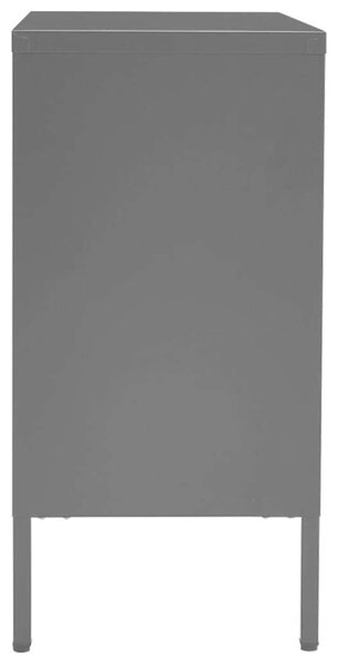 VidaXL Acél és Üveg Tálalószekrény - Antracitszürke - 75x35x70 cm