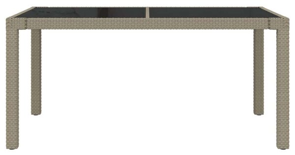 VidaXL Polyrattan Kerti Asztal - Edzett Üveg - 150x90 cm
