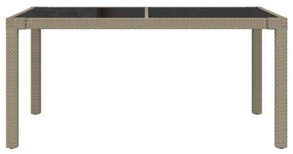 VidaXL Polyrattan Kerti Asztal - Edzett Üveg - 150x90 cm