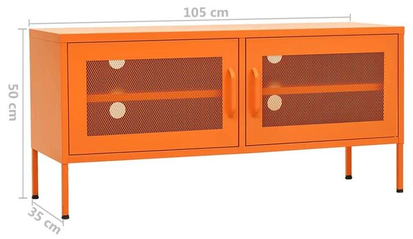 VidaXL TV-szekrény - Narancssárga Acél - 105x35x50 cm
