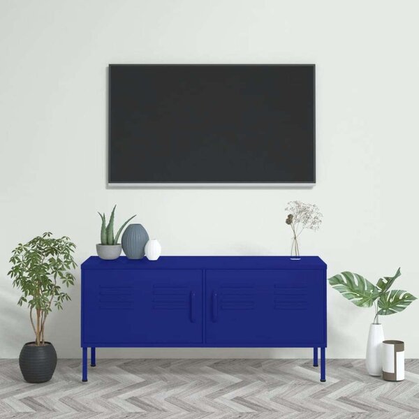 VidaXL Acél TV-szekrény - Tengerészkék - 105x35x50 cm