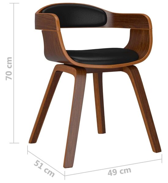 VidaXL Étkezőszék - 6 db - Fekete Műbőr - Fa