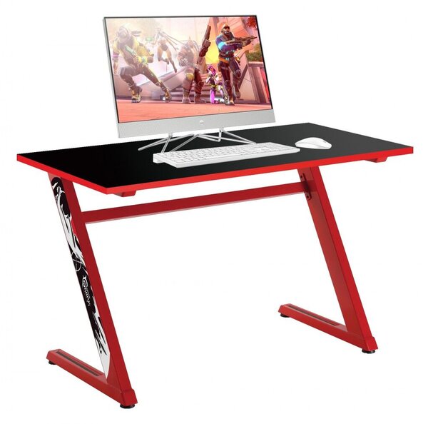 White GD-ZZ-RED Shark ZZ gamer asztal fekete/piros